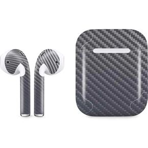 Skinit Decal Audio Skin Compatible with Apple AirPods - Red Carbon Fiber Specialty Texture Material Design
