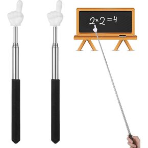 2 Pcs Pointer Finger Stick, Extendable Hand Pointer Stick, Mini Classroom Finger Pointers for Elementary School Kindergarten and Teacher Supplies Interactive Learning