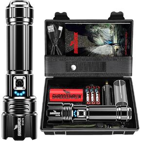 Flashlight 2000 High Lumens Rechargeable - 30W Super Bright LED Flash Light | 5000ft Beam & 12H Long Lasting USB C High Powered Handheld Police Flashlight for Home, Camping, Hiking, Emergency