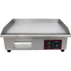 Electric Grill Griddle Camp Flat Cooking Griddle Grill Top Grill Hot Plate Stove Compact Stainless Steel Grill BBQ Plate Grill with Temperature Control For Outdoor or Indoor 110V 3KW