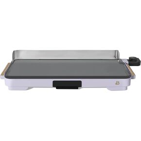 Beautiful XL Electric Griddle 12" x 22" | Quantum 2 PFOA-Free Non-Stick | 1500 W Adjustable 200-400 °F Thermostat | Removable Drip Tray & Backsplash (Black Sesame)