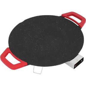Electric Griddle with Nonstick Cooking Plate for Pancakes, Burgers, Eggs, Korean BBQ Smokeless Electric Tabletop Grill Pan for Home, Campaing Indoor Outdoor, 30cm Round (US Plug