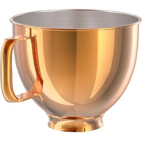 5QT Stainless Steel Mixer Bowl for Kitchenaid Stand Mixers & Classic Series Replacement Bowl for 4.5-5QT Tilt-Head Mixers, Dishwasher safe, Radiant Copper