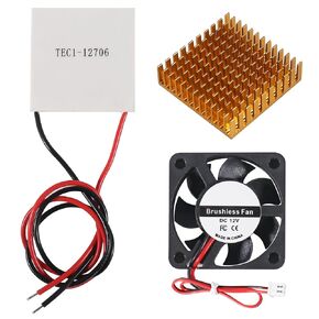 طقم تبريد تبريد أشباه الموصلات (TEC1-12706+غرفة التبريد+40 مم × 40 مم مروحة تبريد 12V)