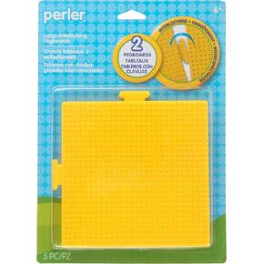 Perler Beads Yellow Square Pegboards, 2pc, 5.7'' L x 5.7'' H, Small