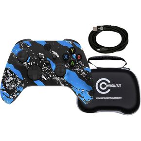Custom Controllerzz Controller Bundle – Includes Custom Wireless Controller for Xbox Series X/S, Xbox One, PC & Braided USB-C Cable & Universal Protective Case