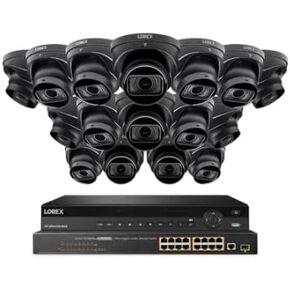Lorex NC4K8MV-3216BD-2 4K 32-Channel 8TB NVR, 16-Channel PoE Switch Wired NVR System with Nocturnal 4 Smart IP Dome (16X LNE9383) Cameras Featuring Motorized Varifocal Lens and Listen-in Audio