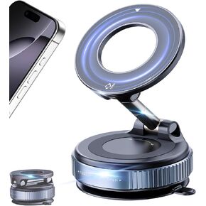 Magnetic Car Phone Holder for MagSafe,89+ LBS Vacuum Suction Phone Mount,360° Adjustable Car Phone Mount,Cell Phone Holders for Your Car for All Smartphones & All Car Models