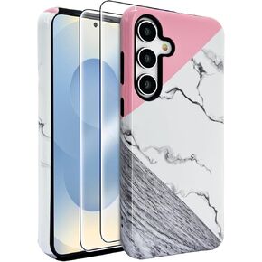 J.west Compatible with Samsung Galaxy S25 Plus Case 6.7 inch with 2 Pack Tempered Glass Screen Protectors Cute Animal Leopard Hybrid Cover for Girls Women Aesthetic Protective Phone Cases Cheetah