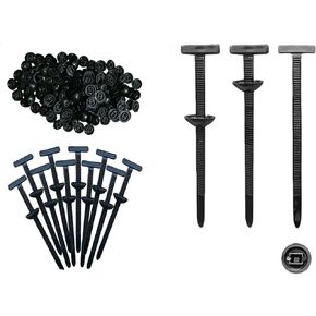 100PCS Nylon Universal Cable Tie Buckle,Heavy Duty Self Locking Nylon Zip Ties，Holder with Pin with Button Design, UV Resistant Zipties for Indoor Wire Tying Construction Auto ect