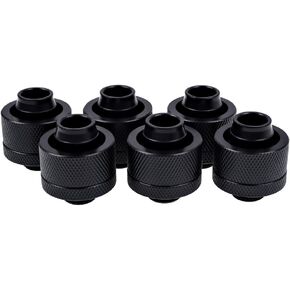 Alphacool 17240 Eiszapfen 19/13mm Compression Fitting G1/4 - deep Black Sixpack Water Cooling Fittings