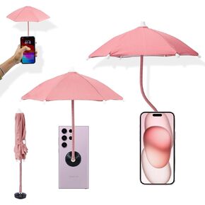 Magnetic Umbrella Phone Stand for Sun Protection,Adjustable Sun Shade Shield for iPhone 16/15/14/13/12 Pro Max,Samsung & Google,Detachable Ring Stand,Heat-Resistant Design,Car Mount Compatible, Blue
