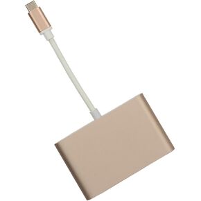 VGA Docking Station, Practical Plug and Play Aluminum Alloy Type C to VGA Adapter Portable Frosted for Tablets (Rose Gold)