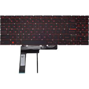 لوحة مفاتيح الاستبدال لـ MSI Katana GF66 GF76 Pulse GL66 GL76 MS-1582 MS-1583 MS-17L1 MS-17H3 Series Series مع Letters Red Backbort Backboard Layout US