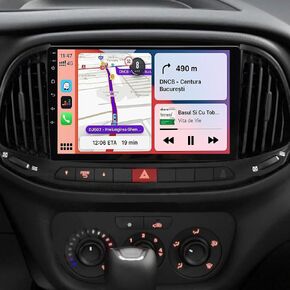 4+64G Car Stereo for Dodge RAM ProMaster City 2015-2021 Headunit w/Carplay Android Auto 9" Touchscreen Android 14 in-Dash Head Unit WiFi GPS Navigation Mirror Link AHD Backup Camera Mic