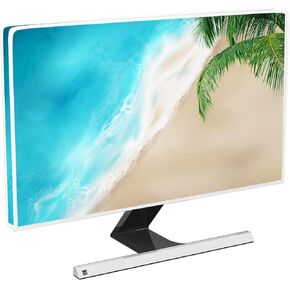 Baocicco Waterproof Computer Monitor Cover 22, 23, 24, 25 Inch Dustproof Computer Covers for Desktop PC CPU Tower Protector Anti-Static LCD-Silky HD Panel Dust Protective Sleeve，Summer Beaside
