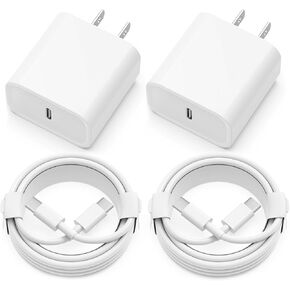 iPhone 16 15 Charger Fast Charging 2 Pack USB C Chargers Block Type C Chargers Wall Charger Blocks with 2 Pack 6FT Cable for iPhone 16/15 Plus/Pro Max/iPad Pro/AirPods