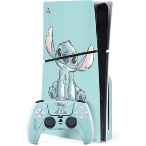 Skinit Decal Gaming Skin Compatible with PS5 Slim Disk Bundle - Officially Licensed Disney Lilo and Stitch Pineapple Stitch Design