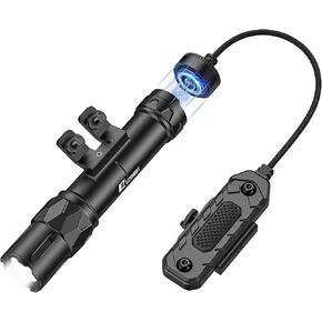 Ezshoot 2500 Lumens Rifle Laser Light Combo مع مفتاح ضغط عن بُعد مغناطيسي ، مصباح يدوي ببندقية قابل لإعادة الشحن متوافق مع M-rail ، مصباح AR التكتيكي مع شعاع الليزر الأخضر