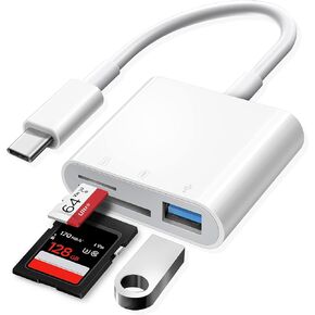 USB 3.0 Type C SD Card Reader, High Speed Memory Card Adapter, SD/TF Card Compatible, for Mac, MacBook Pro, Android Phone, Tablet