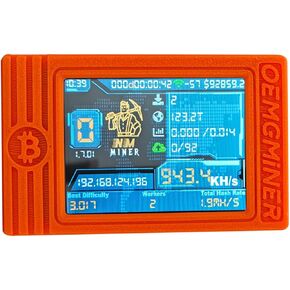 NerdMiner V2 MAX Solo Bitcoin Miner – 930KH/s Hash Rate, 1.5W Power, 3.125 BTC Win3, Compact 2.4G WiFi & Wired Connection, High-Efficiency Cryptocurrency Miner for Bitcoin Enthusiasts（Orange)
