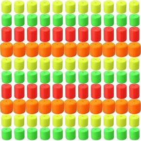 Vinsot 100pcs Fishing Foam Floats Pompano Rigs, Fly Fishing Floats Bright Color Round Bobbers, Cylindrical, Strong Buoyancy for Freshwater Saltwater Trout Catfish