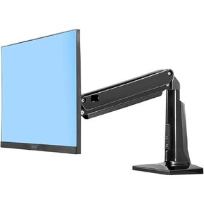 F37 22-37" 4-12kg Folding Air Press Gas Spring Vesa Mount LCD LED Monitor Desktop Stand Clamp Grommet Base TV Desktop Mount(White)