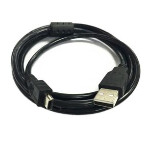 USB-mini5p 3m Black Round Shielded T-Port Data & Charging Cable for Computer, Smartphone, Tablet, Router, Hub