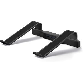 DAC Non-Skid Laptop 4-Port USB 3.0 Hub Notebook Stand, 3"x9.8"x12.1", Black