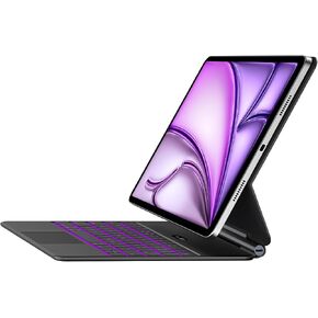 Magic Keyboard for iPad Air 13(M3 2025/M2 2024) & iPad Pro 12.9(6th/5th/4th/3rd Gen), Slim Case with Keyboard, Lightweight Keyboard Case with Multi-Touch Trackpad, 7-Color Backlit,Black