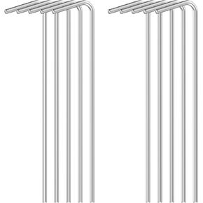 Metal Tent Stakes with Hook, 10 Pack Galvanized Tent Stakes, Tents Garden Stake for Camping, Canopies, Gardening, Outdoor Decorations