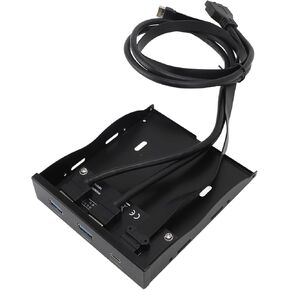 3.5 Inch Floppy Bay Front Panel, 3Ports Type C USB3.0 PC Front Panel Bracket USB 19PIN Type E Input Interface Floppy Drive Panel USB A 5Gbps Type C 10Gbps 20Gbps Transfer Rate