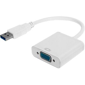 USB3.0 to VGA Converter, HD 1080P Adapter Cable 15Pin Female External Video Card for PC Laptops, Desktops, Monitors, Projectors, TVs with Expansion, Mirror Display (Black)