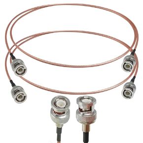 2PCS RG316 BNC Jumper Cable, 50ohm BNC Male to Male Coaxial Cable, 3.3FT(1M) BNC Connector Jumper for Antenna, Scanners, Router, or Handheld Ham Radios