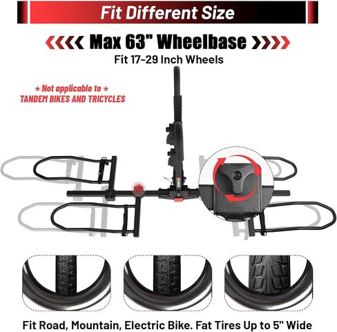 FORWODE Hitch Mount Bike Rack Fits 2 X 80 lbs Bicycle, Platform Bike Rack for Car SUV Truck, 2 Inch Receiver, Foldable Wobble Free, Locking Hitch,Fat and Standard in Saudi Arabia