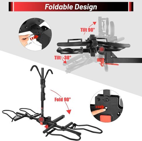 FORWODE Hitch Mount Bike Rack Fits 2 X 80 lbs Bicycle, Platform Bike Rack for Car SUV Truck, 2 Inch Receiver, Foldable Wobble Free, Locking Hitch,Fat and Standard in Saudi Arabia