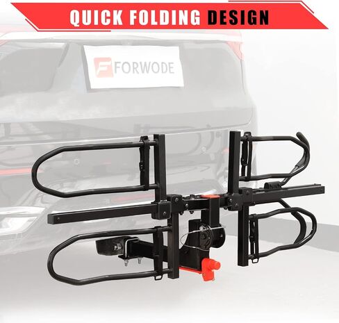 FORWODE Hitch Mount Bike Rack Fits 2 X 80 lbs Bicycle, Platform Bike Rack for Car SUV Truck, 2 Inch Receiver, Foldable Wobble Free, Locking Hitch,Fat and Standard in Saudi Arabia