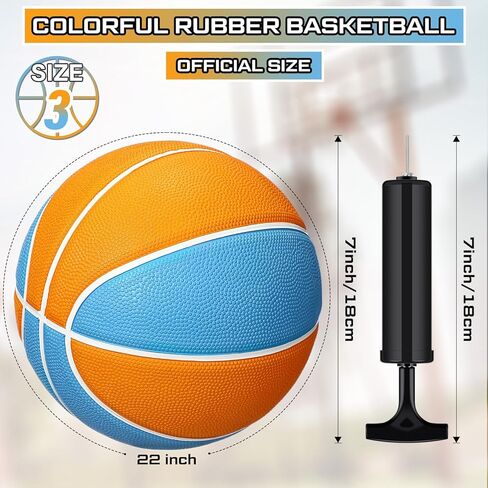 Mini Basketballs for Kids Size 3 Basketballs Bulk with Pump 7 Inch Colorful Rubber Basketball for Mini Hoop Indoor Outdoor Practice Waterproof Pool Basketball Toddler Yard Game (12 Pieces)… in Kuwait