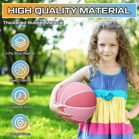 Mini Basketballs for Kids Size 3 Basketballs Bulk with Pump 7 Inch Colorful Rubber Basketball for Mini Hoop Indoor Outdoor Practice Waterproof Pool Basketball Toddler Yard Game (12 Pieces)… in Kuwait