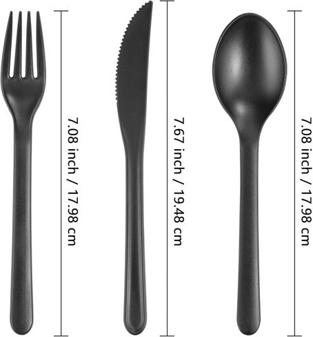 Supernal 180pcs Matt White Plastic Silverware Set - أدوات المائدة القابلة لإعادة الاستخدام - ملاعق ، سكاكين ، شوك - غسالة صحون وميكروويف آمنة in Kuwait