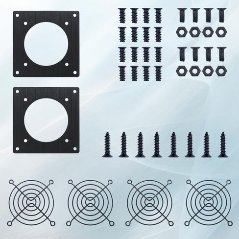 80mm Ventilation Grille for PC Computers & AV Electronic Cabinets - Includes Fan Mounting Bracket, Protective Mesh Panel, Optimizes Server Cabinet Airflow & AV Rack Cooling in Kuwait