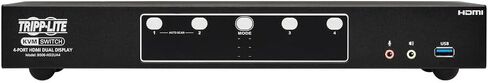Tripp Lite 4-Port DisplayPort KVM Switch, Control Two Devices with Two Monitors Desktop Switch, UHD 4K @ 60Hz Video, Two USB 3.2 Gen 1 Ports, 3-Year Warranty (B006-DP2UA4) in Kuwait