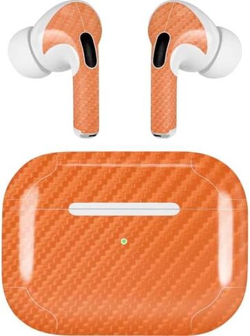 Skinit Skinit Audio Audio Skiner المتوافق مع Apple Airpods Pro - تصميم مواد نسيج تخصص ألياف الكربون الأحمر in Kuwait