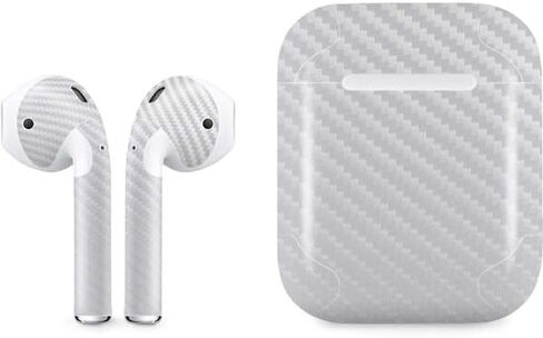 Skinit Decal Audio Skin Compatible with Apple AirPods - Red Carbon Fiber Specialty Texture Material Design in Kuwait