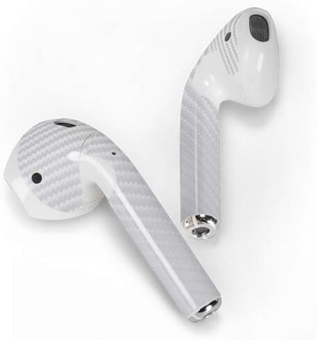 Skinit Decal Audio Skin Compatible with Apple AirPods - Red Carbon Fiber Specialty Texture Material Design in Kuwait
