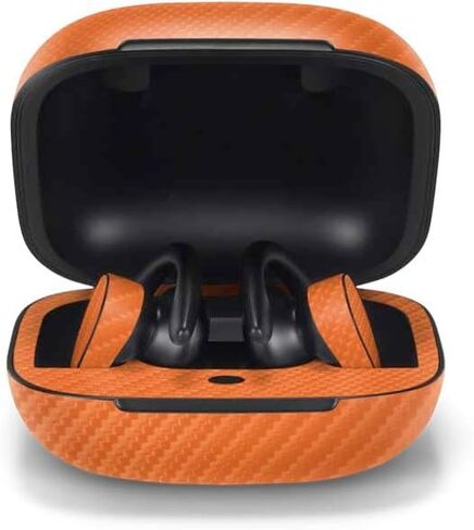 Skinit Decal Audio Skin Compatible with PowerBeats Pro - Orange Carbon Fiber Specialty Texture Material Design in Saudi Arabia