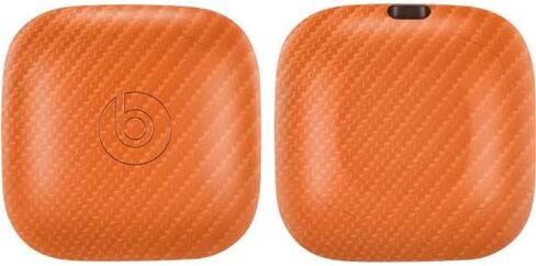 Skinit Decal Audio Skin Compatible with PowerBeats Pro - Orange Carbon Fiber Specialty Texture Material Design in Saudi Arabia
