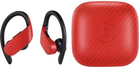 Skinit Decal Audio Skin Compatible with PowerBeats Pro - Orange Carbon Fiber Specialty Texture Material Design in Saudi Arabia