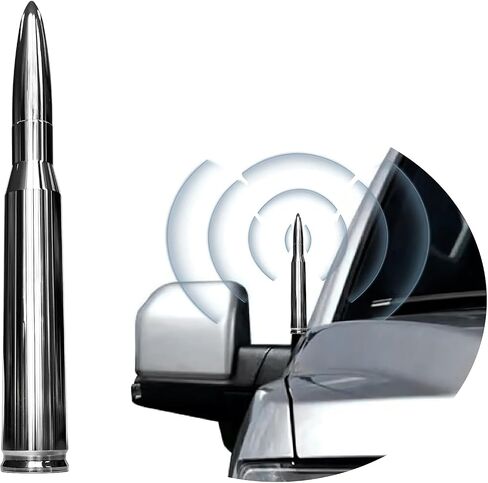 Chrome Bullet Antenna Replacement Ford F150 F250 F350 Ram1500 2500 Universal Jeep Wrangler Toyota Tundra (5.5 inches) in Kuwait