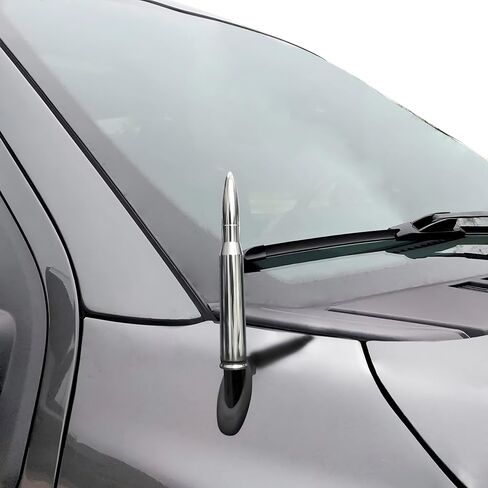 Chrome Bullet Antenna Replacement Ford F150 F250 F350 Ram1500 2500 Universal Jeep Wrangler Toyota Tundra (5.5 inches) in Kuwait
